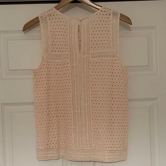 Sleeveless Eyelet Lace Top - Pink /  Peach - Picture 3 of 4